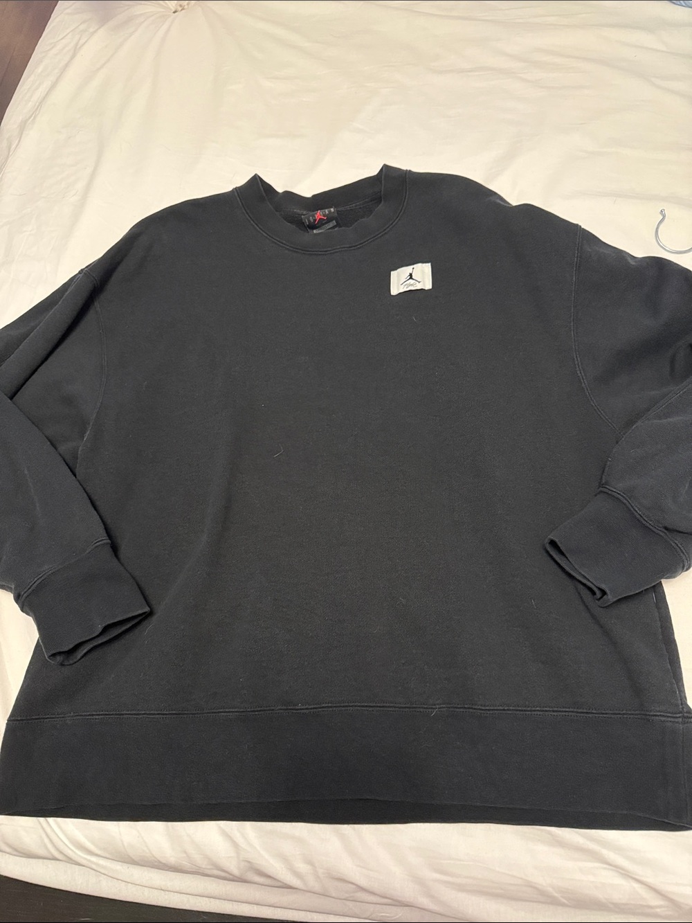 Nike Black Crewneck Sweatshirt with Small Jordan Patch